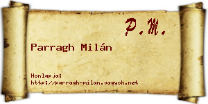 Parragh Milán névjegykártya