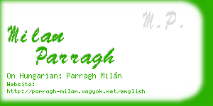 milan parragh business card